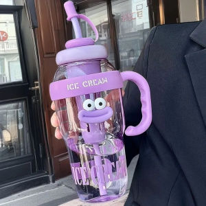 MY仓发货 2万人收藏 大容量水杯女生冰霸吸管杯2025新款高颜值大学生夏天茶水分离杯子