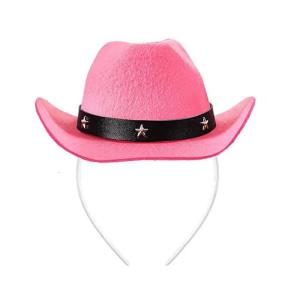 Cowboy Hat Headband for Adult Theme Party Costume Headhoop Novelty Cowboy Cap Hairband Holiday Party Headgear Accessory