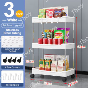 Jbos 2/3/4/5 Layer Moving Rack Bathroom Organizer Kitchen storage cart Crevice Metal Shelves living room Rolling trolley