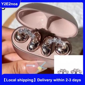 【Local shipping】 1 Pair Rhinestone Clip On Removable Earbuds Open Ear Accessories DIY Glamorous Decoration for Earphone Use Daily