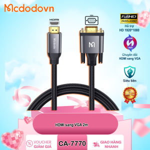 [Chính Hãng] Cáp Chuyển Đổi Mcdodo CA-7770 HDMI Sang VGA Dài 2m – Hỗ Trợ Full HD 1080P Cắm Là Chạy