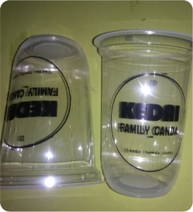 sablon CUP Gelas Plastik OVAL cetak sablon satu Warna design SUKA-SUKA isi 300 Pcs bahan berkualitas