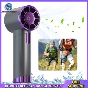 Winnereco Portable Handheld Turbo Fan for Outdoor Travel and Desk Use 100 Gear Wind Adjustable Speed Compact Lightweight Cooling Fan