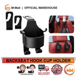 Vehicle Storage Organizer Car Seat Headrest Hook Hanger Universal with Cup Holder for Handbag Shopping Bag 汽车内饰挂钩置杯器