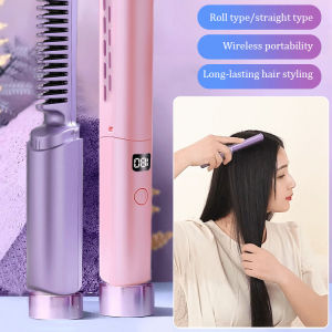 Rechargeable Comb Wireless Hair Straightening Brush For Women/Portable Digital Display/Quick Styling/Suitable For Home Travel