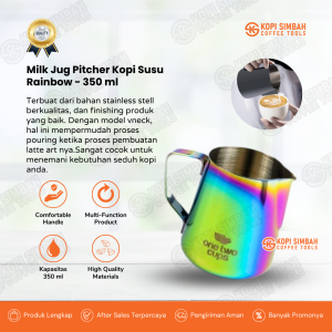 Mlik Jug Rainbow 350 ml Stainless Steel Milkjug Pitcher Minuman Kopi Susu Coffee Latte Cappuccino