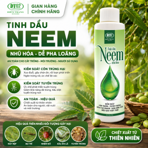 Tinh dầu neem nguyên chất bổ sung nhũ hóa 150ml kiểm soát rầy rệp bọ trĩ nhện đỏ sâu ăn lá