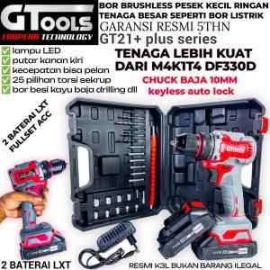 GTOOLS GT34+ BOR Cordless Bruhsless keyless chuck 13mm bisa putar bolak balik