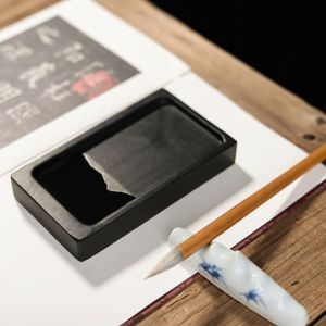DFVDSPW Portable Artist Multi-function Writing Two-sided Penmanship Calligraphy Inkstone Calligraphy Inkwell Inkslab Chinese Brush