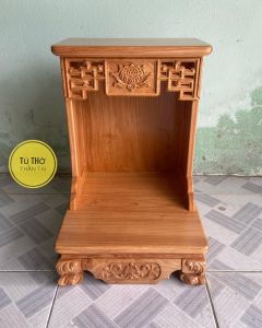 Bàn thờ thần tài ông địa gỗ Gõ Đỏ mẫu hiện đại 42 x 60cm