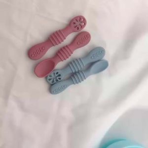 Mumystation 2pcs sendok mpasi silikon baby training spoon teether bayi