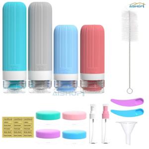 [SG Seller]Soft Silicone Cosmetic Containers BPA-Free Travel Squeeze Bottles Leakproof Silicone Travel Bottles