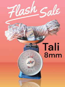 Tali tambang 1kg ukuran 8mm tambang putih rope