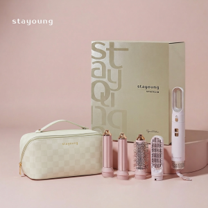 【Gift Package】STAYOUNG 5in1 Pro Pink Edition Hairstyler Gift Package with Make-Up Bag & Storage Bag for Stylists & Makeup Enthusiasts