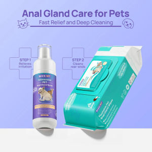 HICC  Flushable  Gland  (4x25pcs) - Soothes Scooting Cleans Odor for Dogs & Cats