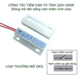 Công tắc từ tính WB-SF007R 220V-200W đóng mở bằng nam châm loại thường đóng-mở tùy chọn