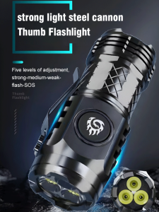 German Mini Flash Super Power Flashlight Lighting LED Portable  Torch Household  Light Super Bright Long-lasting Battery Life Strong Light 德国大容量迷你手电筒