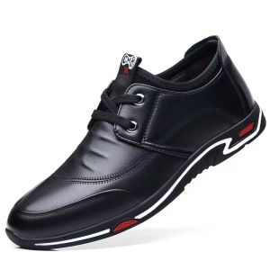 Free Shipping MenS Shoes 2026 Spring New Collection: Breathable Leather Shoes Versatile Lace-Up Design Trendy Business Casual Leather Shoes