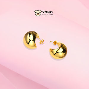 YOKO Anting Wanita Bentuk Bulan Sabit Anti karat dan Anti Luntur Anting Wanita Dewasa Asli Anting Tusuk Korea Style E1-19