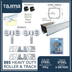 50kg Tajima Hanger Roller and 2-meter STEEL Door Track for Sliding Wooden Door