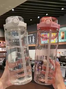 【Ship in 24H】双饮大容量水杯夏季运动大容量刻度塑料杯子耐高温水瓶男女大水壶Double Drink Large Capacity Water Cup Summer Large Capacity Moment20250628