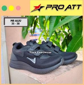 Yasa Footwear - Sepatu Sekolah PRO ATT MR 852V 35-38 /Sepatu Perekat /Sepatu Sekolah Hitam /Sepatu Sneakers Anak /Sepatu Keren /Sepatu Olahraga