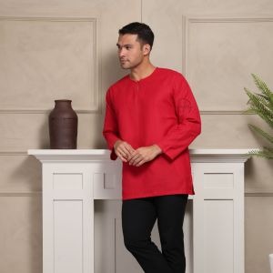 KURTA DAUD LENGAN PANJANG | KAIN LINEN (REGULAR FIT) BY GALERI TIJAANI