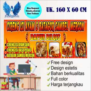 Cetak Spanduk Cireng Isi Ayam & Batagor Costom Desain