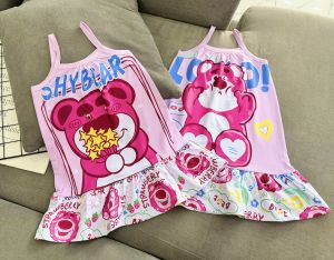 (11-45kg) đầm váy dây bé gái - thun lạnh 3D đẹp mịn mát bền màu form rộng thoải mái 701