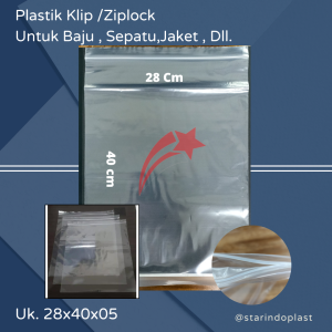 Plastik Ziplock Jumbo 1 pack isi 25 pcs uk 28X40 CM untuk sepatu tas kemeja gamis dll