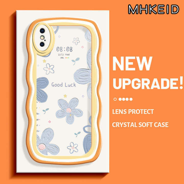 MHKEID Casing Ponsel untuk iPhone X Xs Xr Xs Max Casing bunga