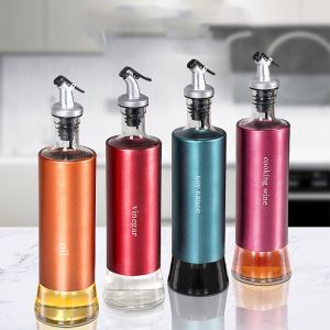 ERICELLY 300ml Kitchen Oil Bottle Glass Dispenser Vinegar Oil Sauce Cooking Wine Bottle Dispenser