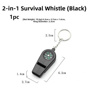 DIVATEN 1/5pcs 2in1 Outdoor Survival Whistle ABS Material with Compass Loud Sound Whistle High Quality Multifunctional Emergency Safety Tool