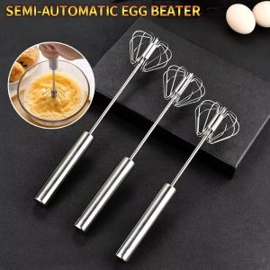 Semi Automatic Mixer Stainless Steel Egg Whisk Manual Press Type Mixer Self Turning Egg Stirrer Kitchen Mixer Egg Tools