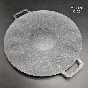 Wajan Datar BBQ Alat Panci sate Panggang Daging Alat Pemanggang Grill Pan Marble Coating Barbeque