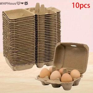 WP💓💛💖 Eco Egg Carton for 10 Eggs Recycled Pulp Egg Packaging Box with Protective Design for Farm and Grocery