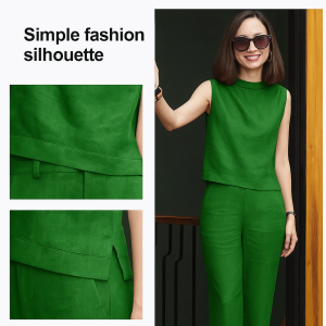 Short Casual Suit Casual Suit Womens Casual Suit Loose Long Pants Linen Linen Casual Suit