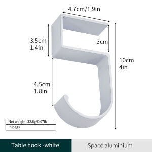 YONUO Móc cạnh bàn nhôm tối giản để tổ chức và lưu trữ Bàn-không khoan cần