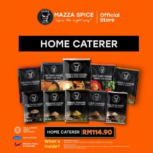 Mazza Spice Home Caterer Bundle kari curry daging / kari ikan / rempah kurma / red chilli powder / turmeric powder / cumin / fennel / coriander / black pepper / white pepper