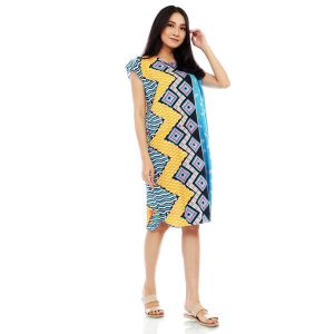 Daster Motif Tribal Ruflle Kekinian - Daster Viral Tunik Motif Tribal