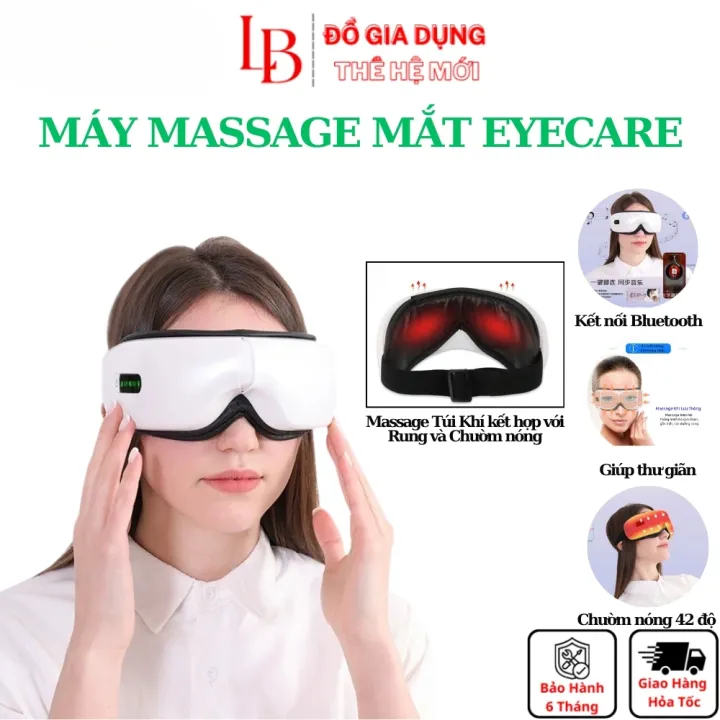 Máy massage mắt túi khí EYECARE, mát xa mắt giảm mỏi và quầng thâm, thư giãn có Bluetooth