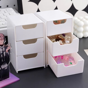3-layer Plastic Drawer Storage Box Desktop Storage Box Jewelry Cosmetics Storage Box