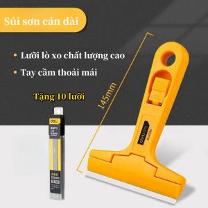 Sủi sơn cán dài Deli Kích Thước 160-360mm-vệ sinh nền nhà tường - vệ sinh cạo bỏ vết ố bẩn bám trên bề mặt kính