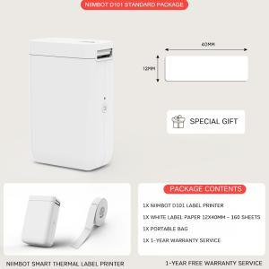 Niimbot D101 Bluetooth Thermal Label Printer for Android iOS with 1200mAh Battery & Free App for Custom Label Printing No Ink Required 10-25mm Label Paper Width