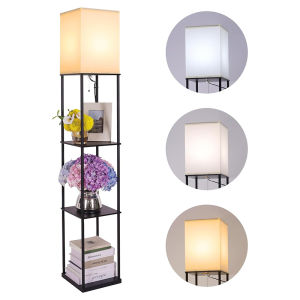 โคมพื้น 3 สีหลอดไฟ นํา ด้วยชั้นวาง สำหรับห้องนั่งเล่นห้องนอนสำนักงาน