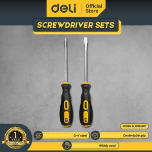 Deli Screwdriver Sets / Set Obeng 2 Pcs Chrome Alat Perkakas DL260002B