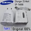Samsung Fast Charger 25 Watt Type C To Type C EP-TA800 Original For Samsung Galaxy A24 4G , A33 5G , A34 , A52 5G , A52s 5G , A53 5G , A54 , A70 , A71 , A71 5G , A72 , A73 5G , A80 , A90 5G , S20+ , S20 5G , S20+ 5G , S21 5G , S21+ 5G , S20 FE 5G ,S20 FE. 