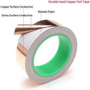 20M LengthAdhesive Conductive Copper Foil Tape - Single/Double Sided 5-50mm Width