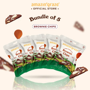 [Bundle of 5] Amazin Graze Mini Dark Chocolate Brownie Chips (5 x 30g)