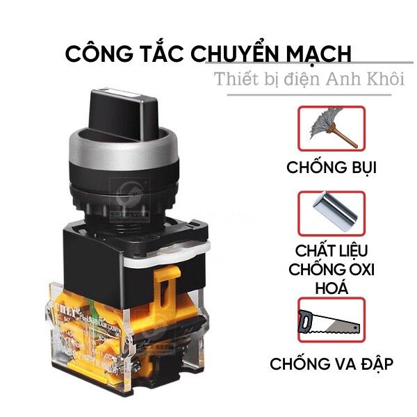 công tắc xoay 2 vị trí và 3 vị trí phi 22mm, công tắc chuyển mạch 2 vị trí,công tắc chuyển mạch 3 vị trí, vặn 2 vị trí, vặn 3 vị trí, xoay 2 vị trí, xoay 3 vị trí